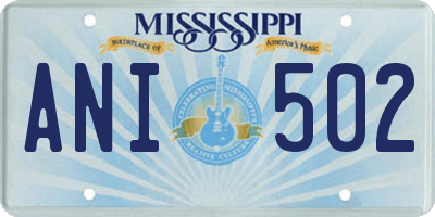 MS license plate ANI502