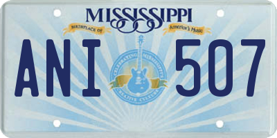 MS license plate ANI507