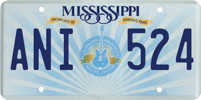 MS license plate ANI524