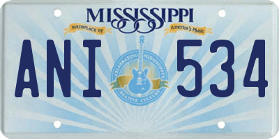 MS license plate ANI534