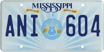 MS license plate ANI604