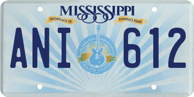 MS license plate ANI612