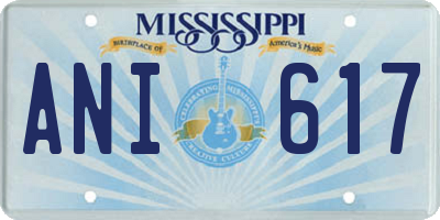 MS license plate ANI617