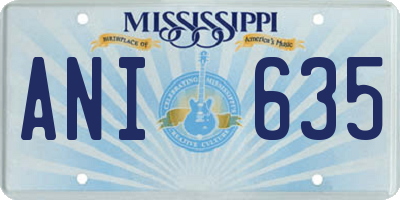 MS license plate ANI635