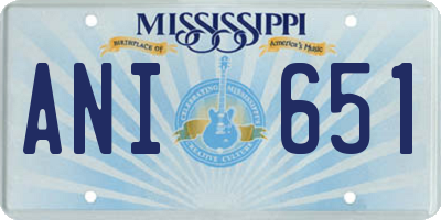 MS license plate ANI651