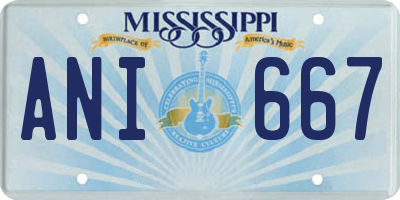 MS license plate ANI667