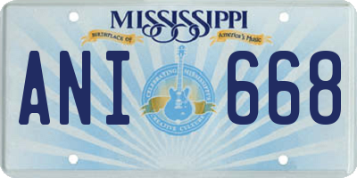 MS license plate ANI668