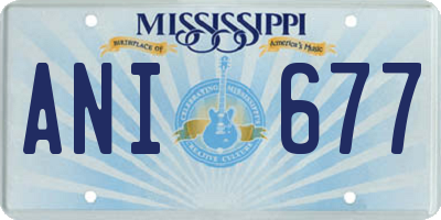 MS license plate ANI677