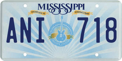 MS license plate ANI718
