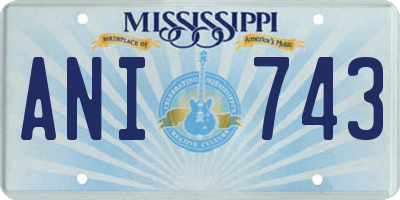 MS license plate ANI743