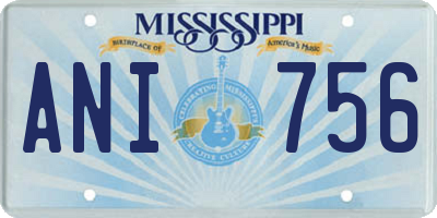 MS license plate ANI756