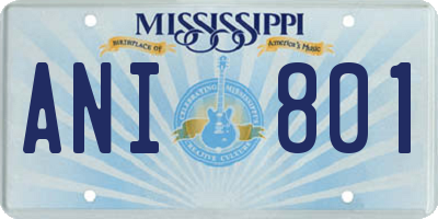 MS license plate ANI801