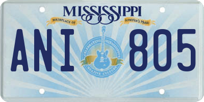 MS license plate ANI805