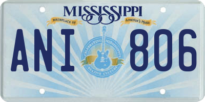 MS license plate ANI806