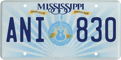 MS license plate ANI830