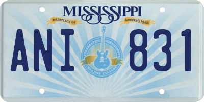 MS license plate ANI831
