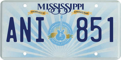 MS license plate ANI851