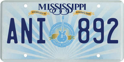 MS license plate ANI892