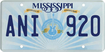 MS license plate ANI920
