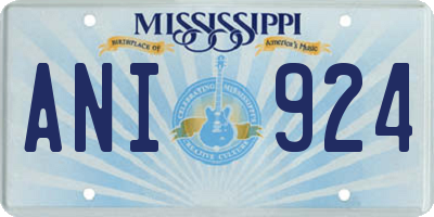 MS license plate ANI924