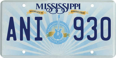 MS license plate ANI930