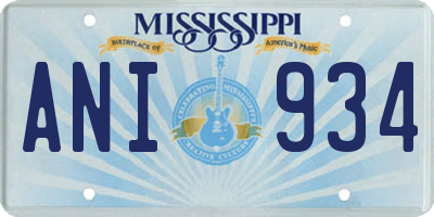 MS license plate ANI934