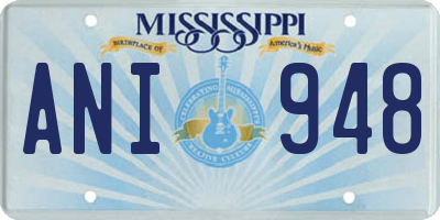 MS license plate ANI948