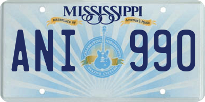 MS license plate ANI990