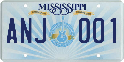 MS license plate ANJ001