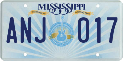 MS license plate ANJ017