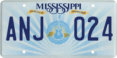 MS license plate ANJ024