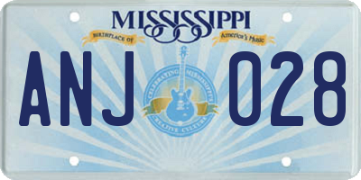 MS license plate ANJ028