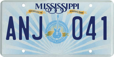 MS license plate ANJ041