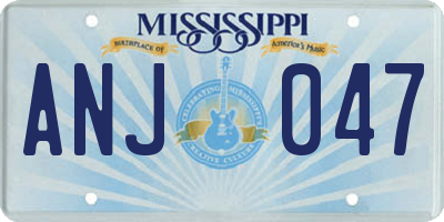 MS license plate ANJ047