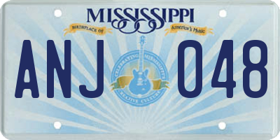 MS license plate ANJ048