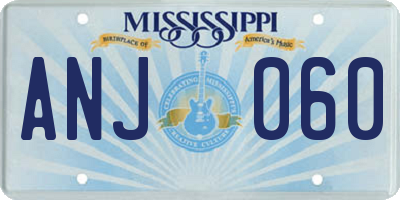 MS license plate ANJ060