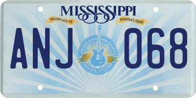 MS license plate ANJ068