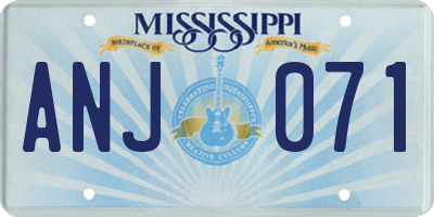 MS license plate ANJ071