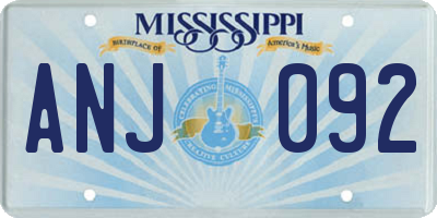 MS license plate ANJ092