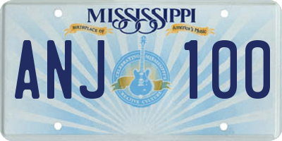 MS license plate ANJ100