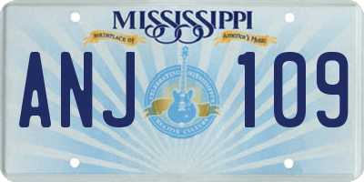 MS license plate ANJ109