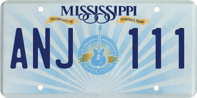 MS license plate ANJ111