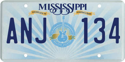 MS license plate ANJ134