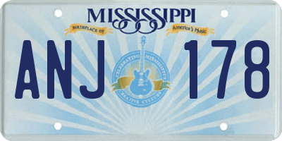 MS license plate ANJ178