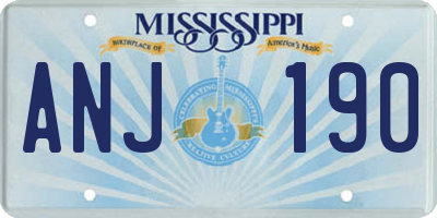 MS license plate ANJ190