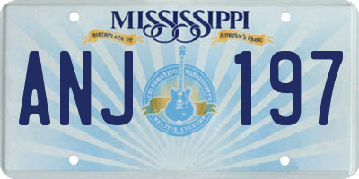 MS license plate ANJ197