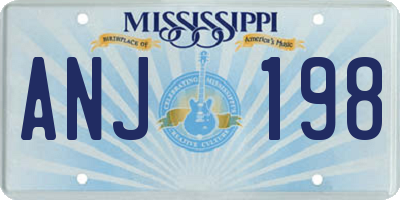 MS license plate ANJ198