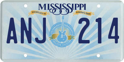 MS license plate ANJ214