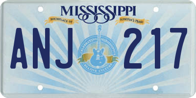 MS license plate ANJ217