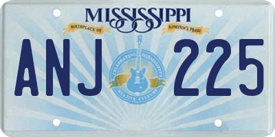 MS license plate ANJ225